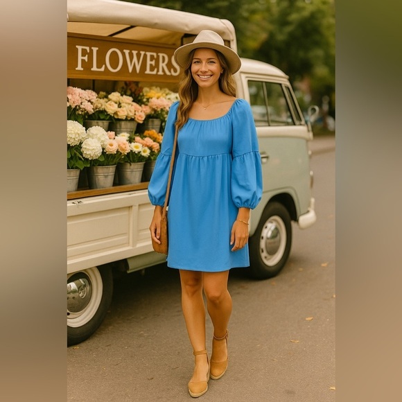 Square Neck Dress Cottagecore Puff Romantic Boho Coquette Babydoll Castlecore - Picture 1 of 9